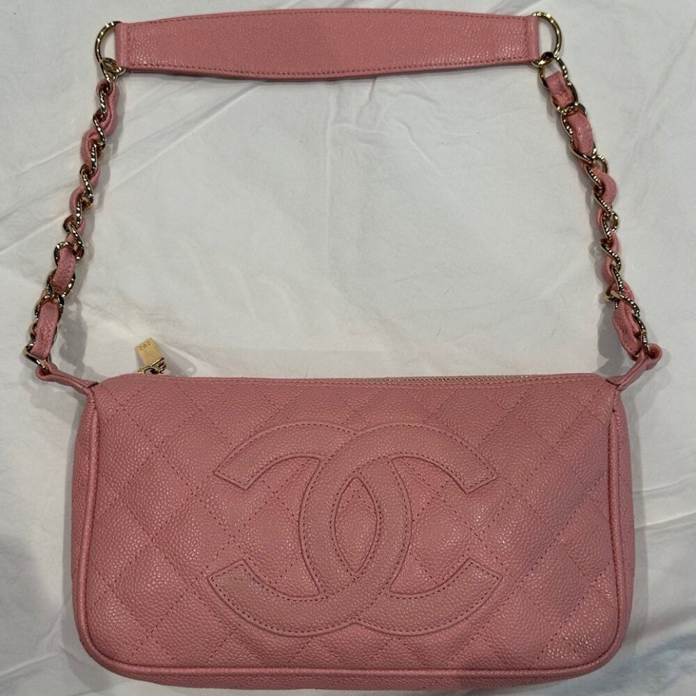Chanel Caviar Pink Quilted Shoulder Bag